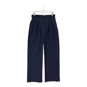Abercrombie & Fitch Wide Leg Dress Trousers 29/8L Blue High Rise Pleated Front